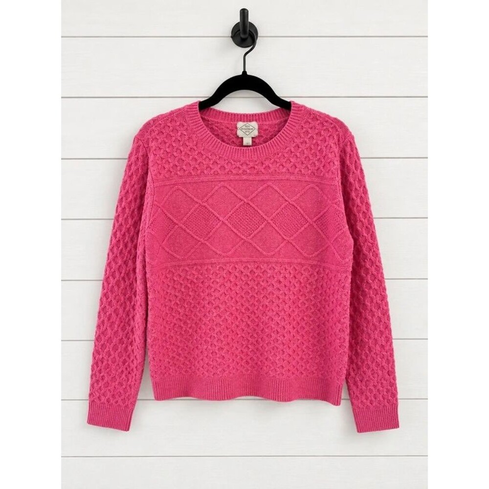 Extra Large St. John’s Bay Pink Textured Cable Knit Sweater
